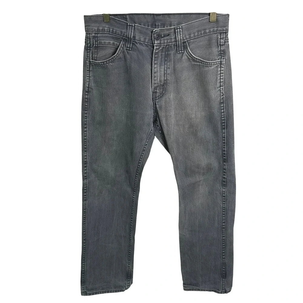 Levi's 513 Slim Straight Jeans Mens 29x30 Grey Denim